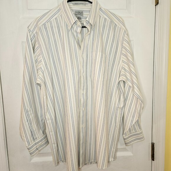 LL Bean Shirt Mens 16.5x32 Large Wrinkle Resistant Button Down Preppy Office - Picture 1 of 4